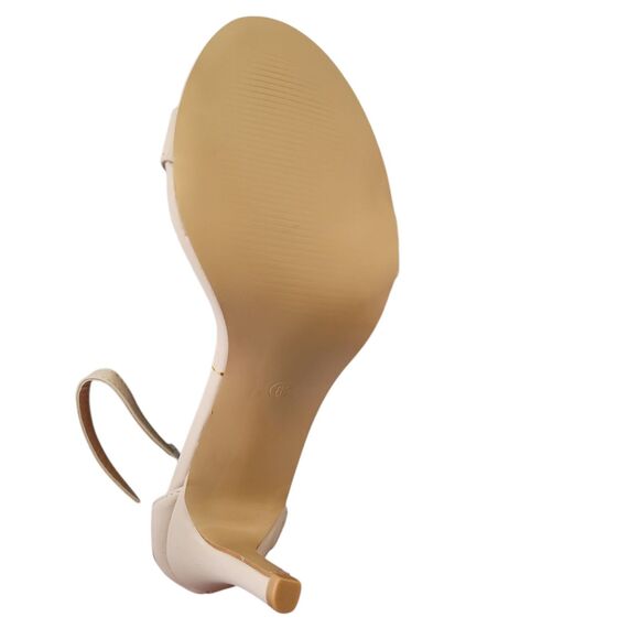 Women's Solid Color Nude Suede Ankle Strap High Stiletto Heel Sandals Size 6.5 - Picture 8 of 14